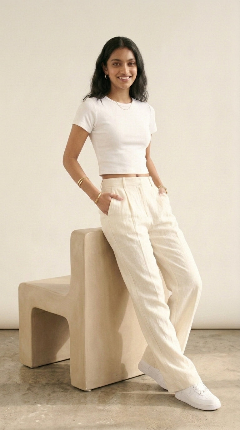 Hallberd women's fitted crop top in soft 100% cotton, 180 GSM