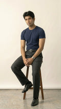 Navy Cotton Stretch Tee