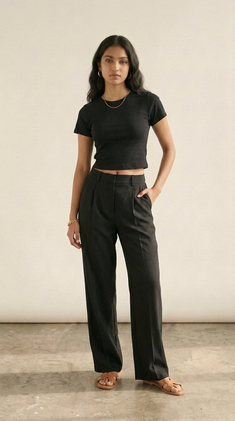 Black Crop Tee