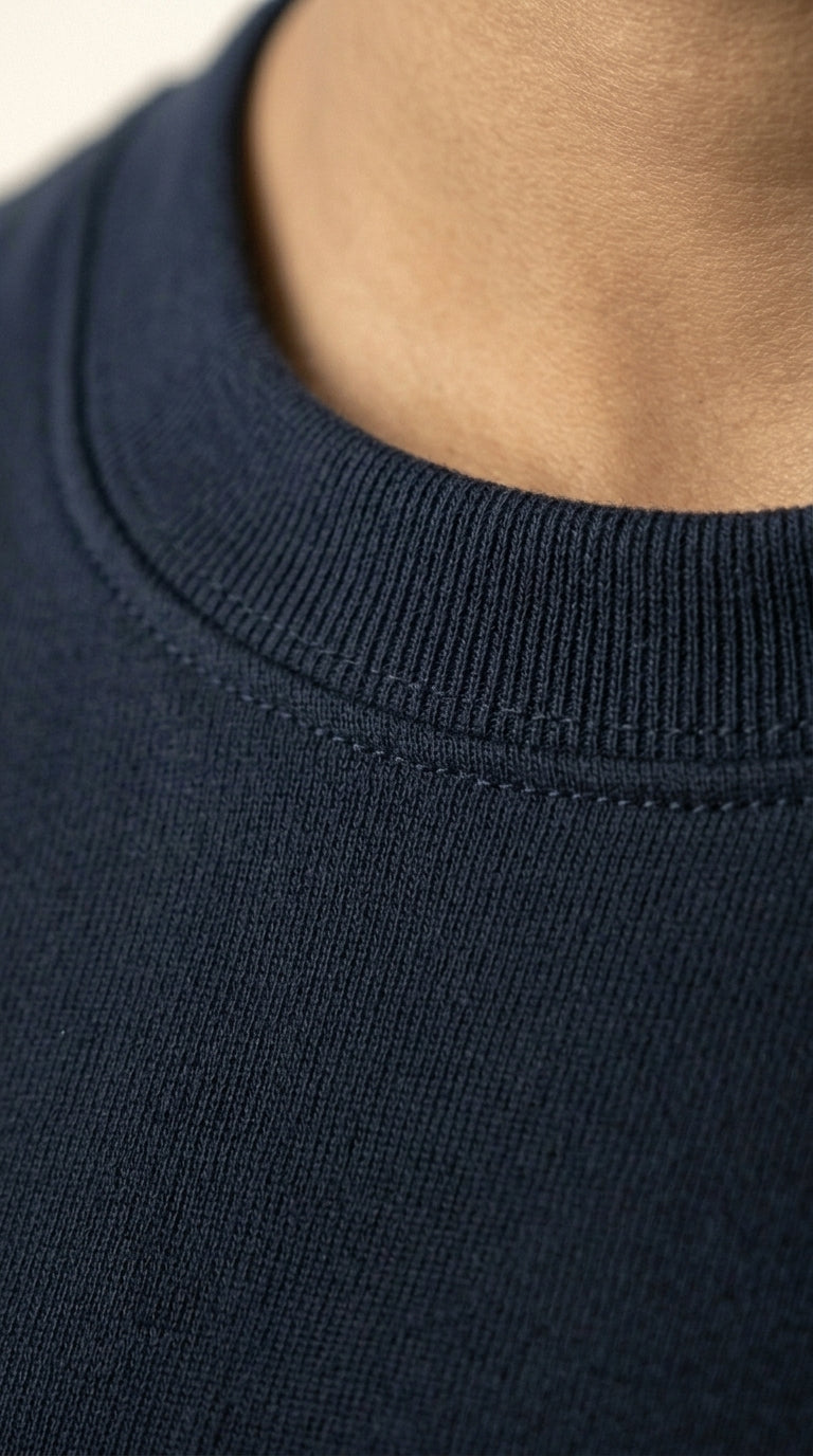 Navy Cotton Stretch Tee