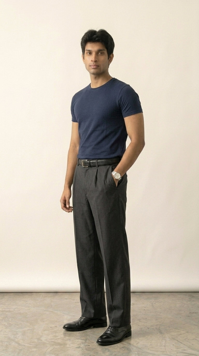 Navy Cotton Stretch Tee