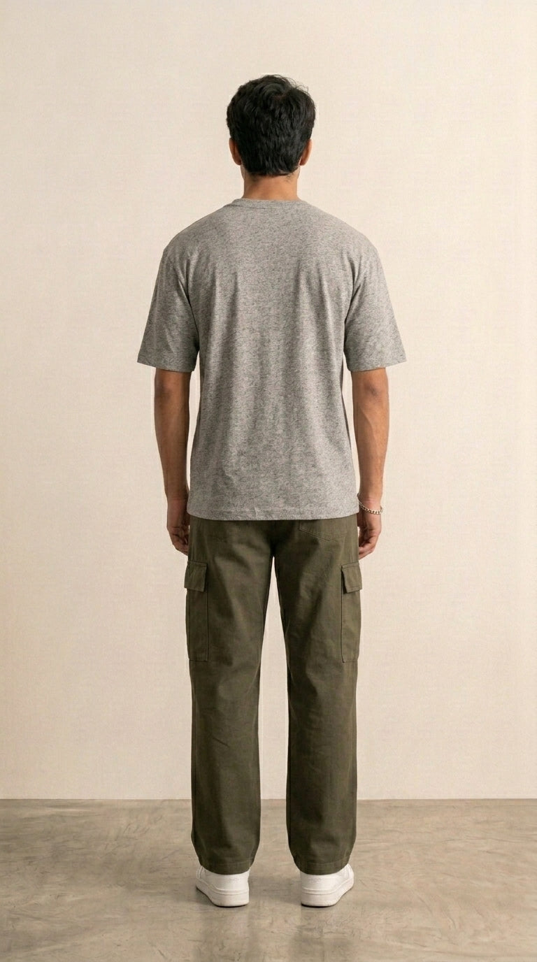 Grey Unisex Basics Oversized Tee